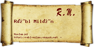 Rábl Milán névjegykártya